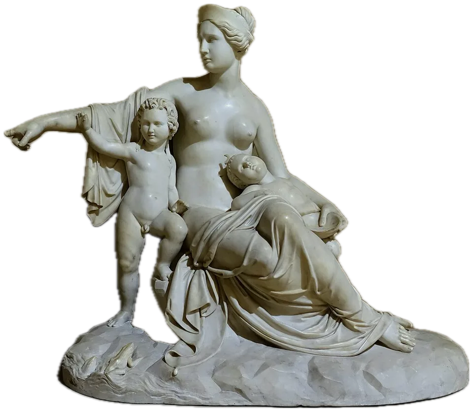 Лето. Latona with the infants Apollo and Artemis, by Francesco Pozzi, 1824, marble - Sculpture Gallery, Chatsworth House - Derbyshire, England - DSC03504