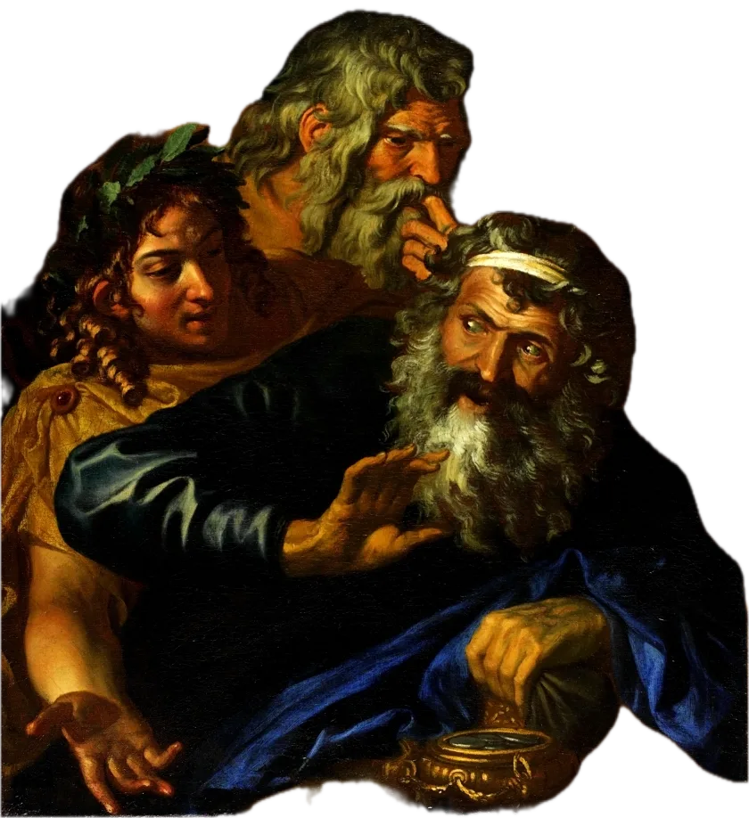 Лаомедонт. Laomedon Refusing Payment to Poseidon and Apollo