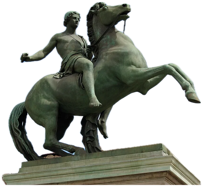 Кастор. equestrian statue of Castor