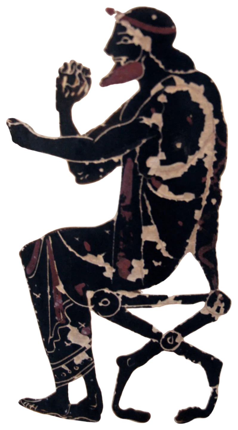 Иней (Ойней), царь Калидона. Oineus — black-figure amphora, Munich 1905